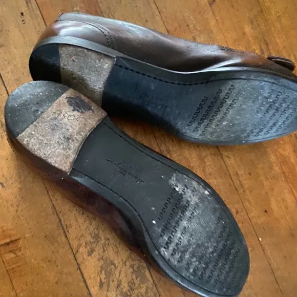 SALVATORE FERRAGAMO BROWN GOLD VNTG FLAT Shoes LUX