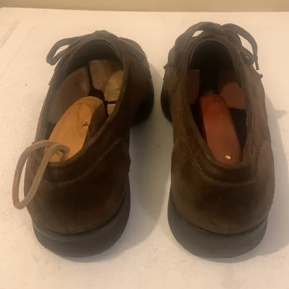 Salvatore Ferragamo Men's Brown Suede Leather Lace Up Loafers Moccasins Size 9.5