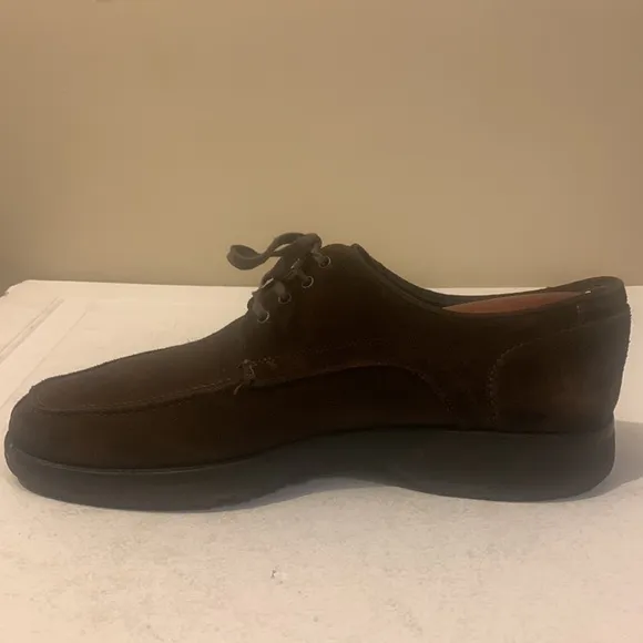 Salvatore Ferragamo Men's Brown Suede Leather Lace Up Loafers Moccasins Size 9.5