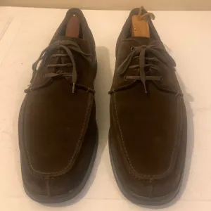 Salvatore Ferragamo Men's Brown Suede Leather Lace Up Loafers Moccasins Size 9.5
