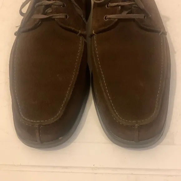 Salvatore Ferragamo Men's Brown Suede Leather Lace Up Loafers Moccasins Size 9.5
