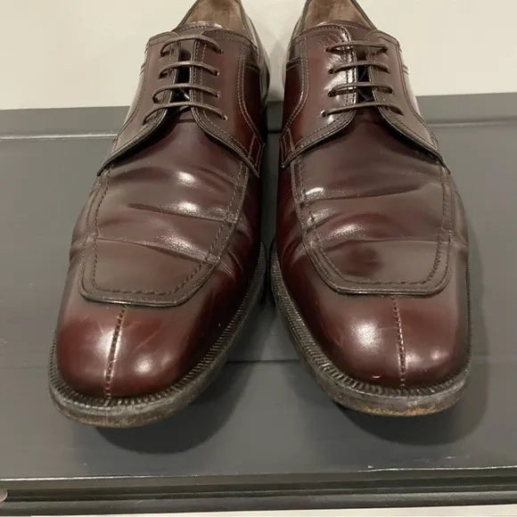 SALVATORE FERRAGAMO Men's Lanier Lace-Up Derby Shoes - Brown Size 10.5