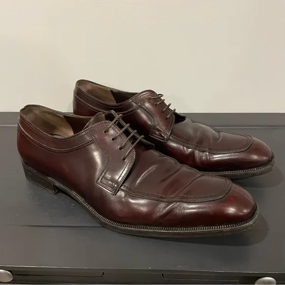 SALVATORE FERRAGAMO Men's Lanier Lace-Up Derby Shoes - Brown Size 10.5