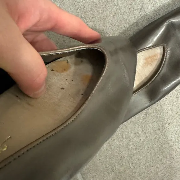 Salvatore Ferragamo Metallic Brown Leather Flats