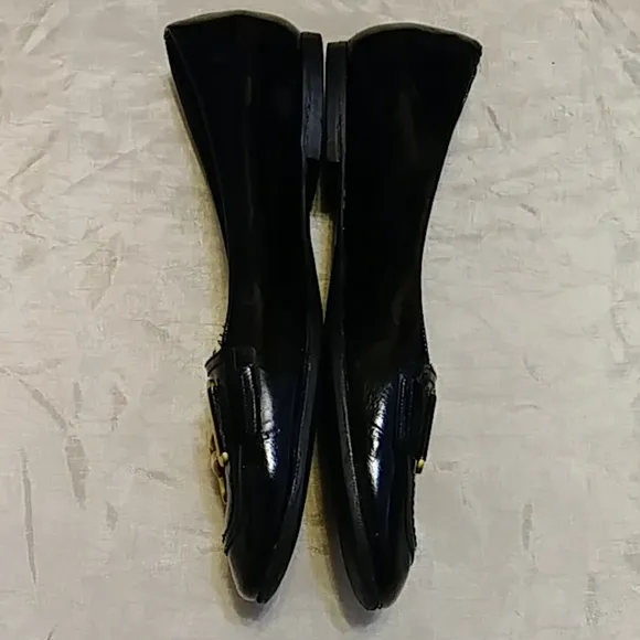Salvatore Ferragamo Patent Leather Gold Flats