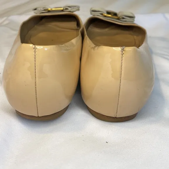 Salvatore Ferragamo Patent Leather Vera Bow Flats