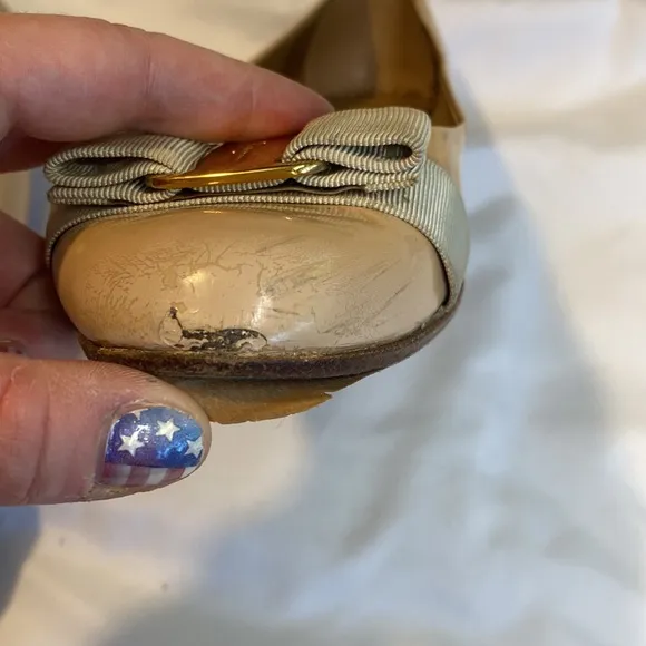Salvatore Ferragamo Patent Leather Vera Bow Flats
