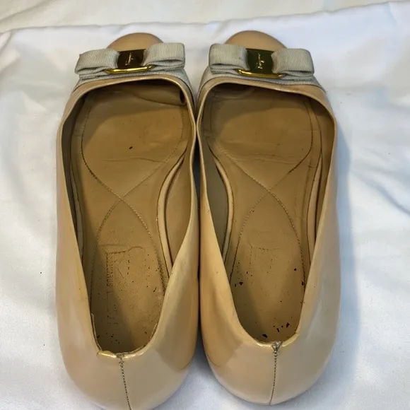 Salvatore Ferragamo Patent Leather Vera Bow Flats