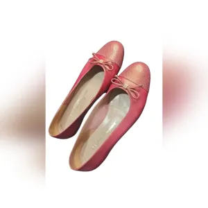 Salvatore Ferragamo Pink Leather Ballet Flats