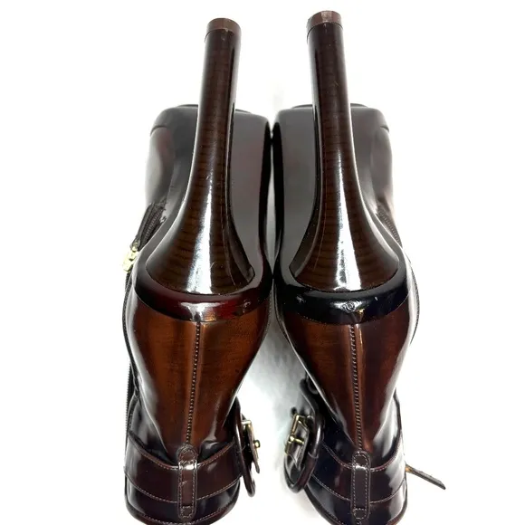Salvatore Ferragamo Romy Patent Leather Heeled Boots | 10