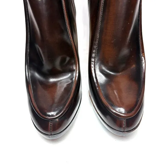 Salvatore Ferragamo Romy Patent Leather Heeled Boots | 10