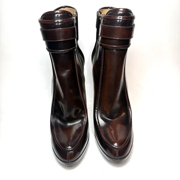 Salvatore Ferragamo Romy Patent Leather Heeled Boots | 10