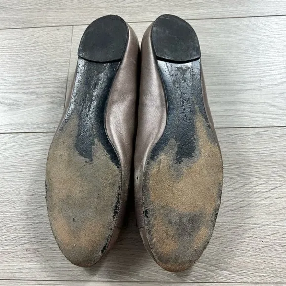 Salvatore Ferragamo Varina Bronze Logo Ballet Flats