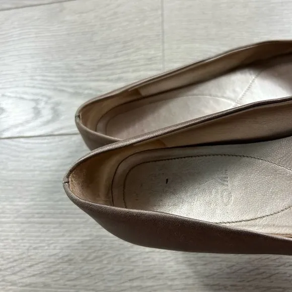 Salvatore Ferragamo Varina Bronze Logo Ballet Flats