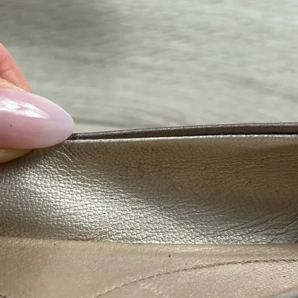 Salvatore Ferragamo Varina Bronze Logo Ballet Flats