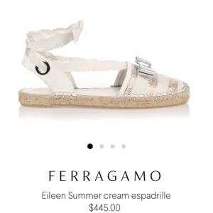 Salvatore Ferragamo Women's Cream and Silver Flats