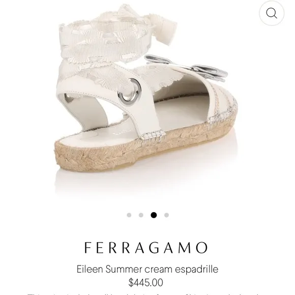Salvatore Ferragamo Women's Cream and Silver Flats