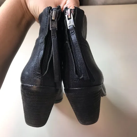 Sam Edelman Black Heeled Boots With Zipper Size 6