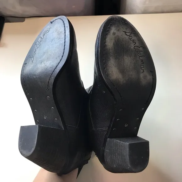 Sam Edelman Black Heeled Boots With Zipper Size 6