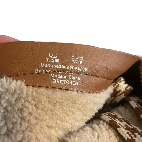Sam Edelman Boots Women's 7.5M Brown Gretchen Circus Combat Lace Up Plaid Zip