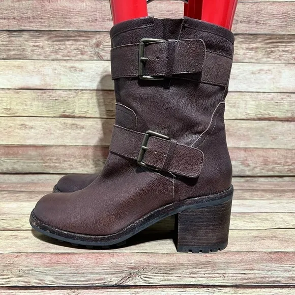 Sam Edelman Brown Keather Troy Heeled Boots