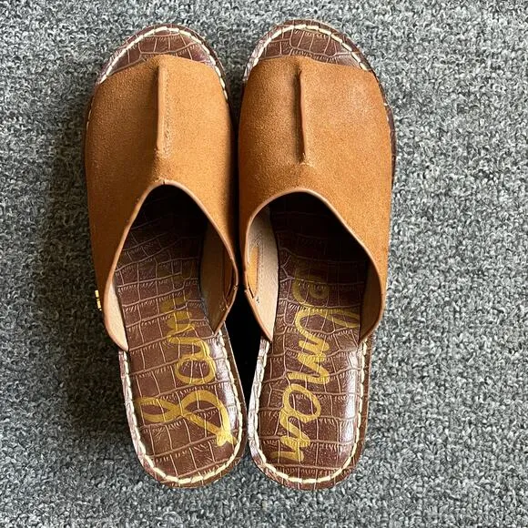 Sam Edelman Brown Suede Ranger Cork Platform Wedges Size 8