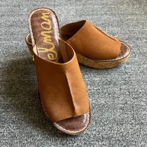 Sam Edelman Brown Suede Ranger Cork Platform Wedges Size 8