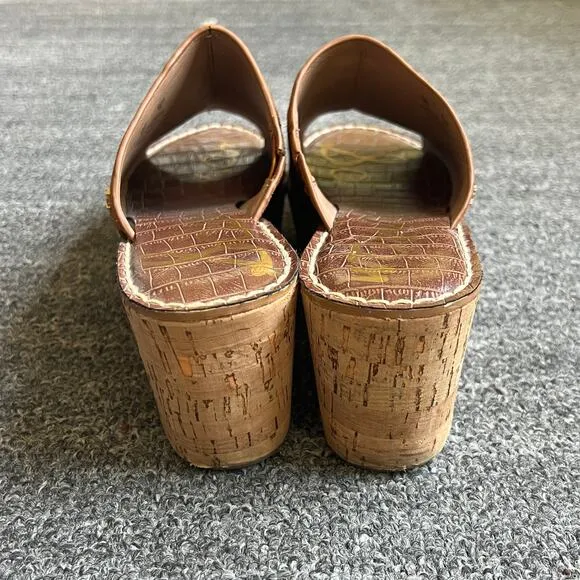 Sam Edelman Brown Suede Ranger Cork Platform Wedges Size 8