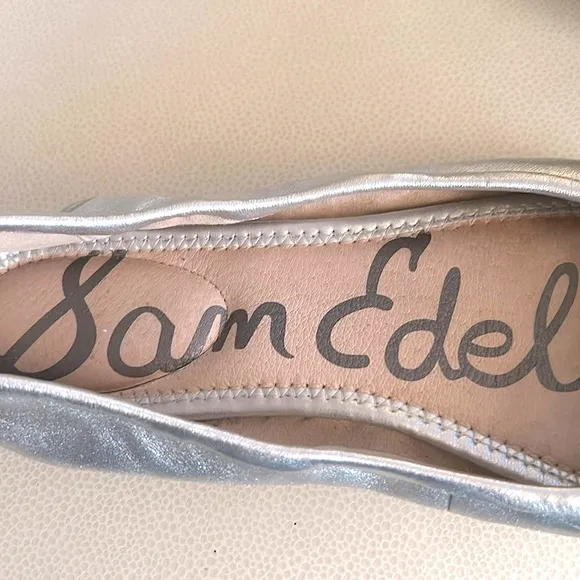 Sam Edelman Felicia silver ballet flats, size 9