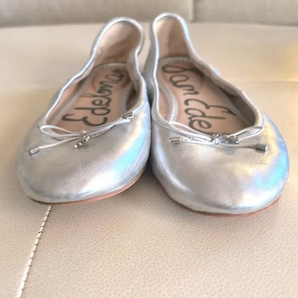 Sam Edelman Felicia silver ballet flats, size 9
