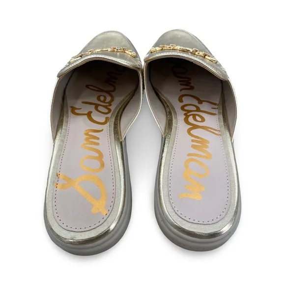 Sam Edelman Kira Mule Metallic Gold Women's Loafers Size 8 NEW