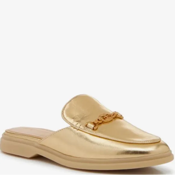 Sam Edelman Kira Mule Metallic Gold Women's Loafers Size 8 NEW