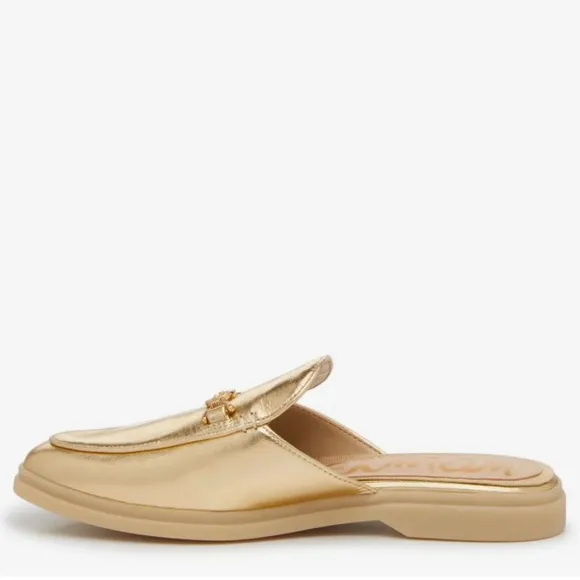 Sam Edelman Kira Mule Metallic Gold Women's Loafers Size 8 NEW