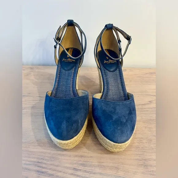 Sam Edelman Nati Hudson Blue Espadrile Wedges