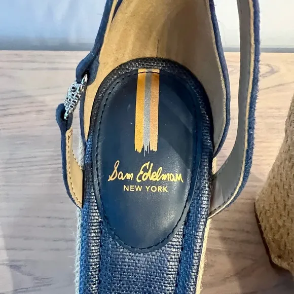 Sam Edelman Nati Hudson Blue Espadrile Wedges