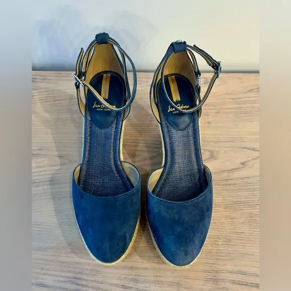 Sam Edelman Nati Hudson Blue Espadrile Wedges