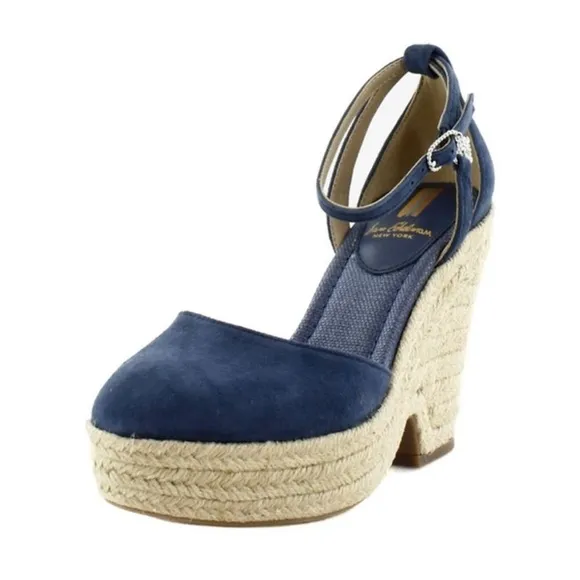 Sam Edelman Nati Hudson Blue Espadrile Wedges