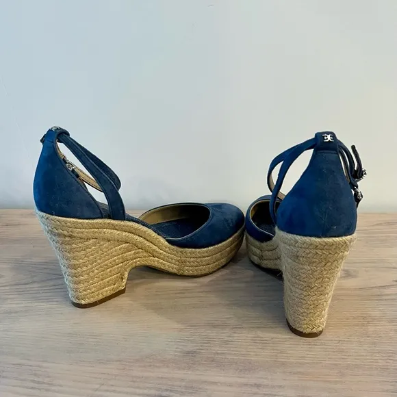 Sam Edelman Nati Hudson Blue Espadrile Wedges