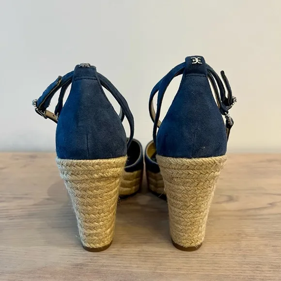 Sam Edelman Nati Hudson Blue Espadrile Wedges