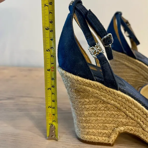Sam Edelman Nati Hudson Blue Espadrile Wedges