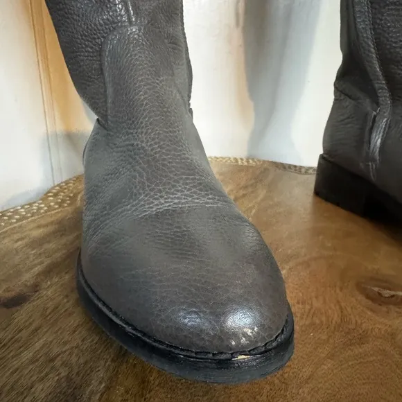 Sam Edelman RYAN Leather Riding Boot Flat Knee High Waffle Sole Moto Goth