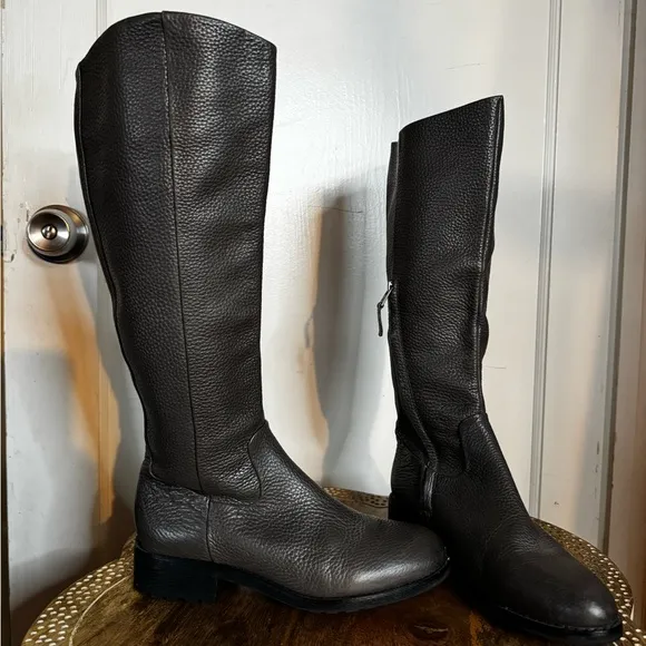 Sam Edelman RYAN Leather Riding Boot Flat Knee High Waffle Sole Moto Goth