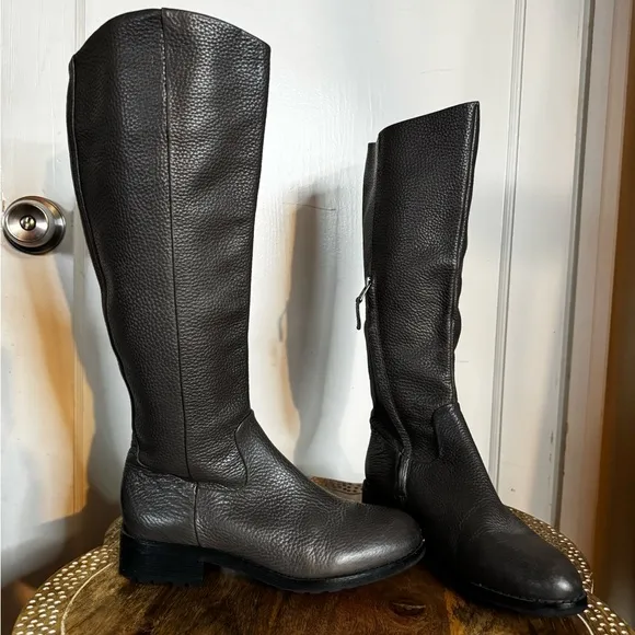 Sam Edelman RYAN Leather Riding Boot Flat Knee High Waffle Sole Moto Goth