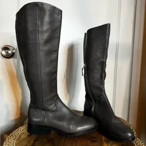Sam Edelman RYAN Leather Riding Boot Flat Knee High Waffle Sole Moto Goth