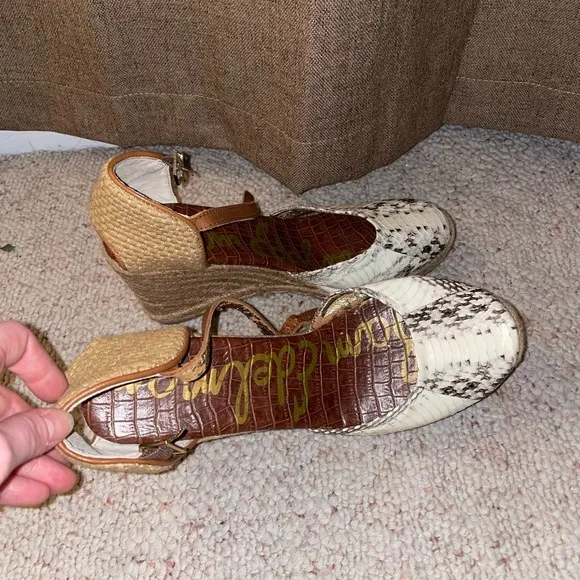 Sam Edelman Snakeskin Wedges Cute Comfy Luxury Espadrille Trendy Summer Spring