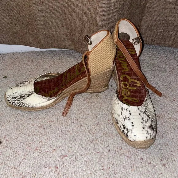 Sam Edelman Snakeskin Wedges Cute Comfy Luxury Espadrille Trendy Summer Spring