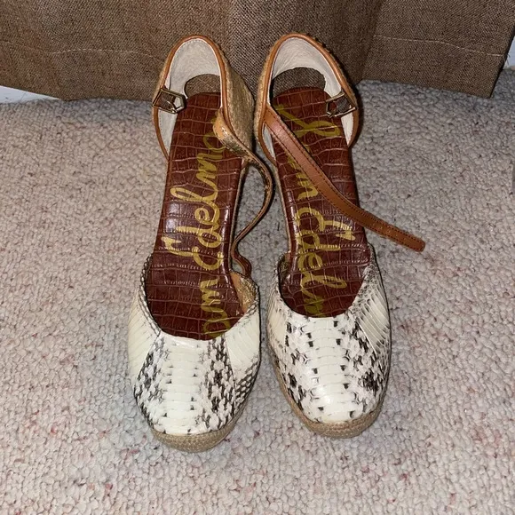 Sam Edelman Snakeskin Wedges Cute Comfy Luxury Espadrille Trendy Summer Spring