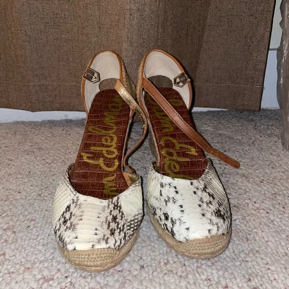 Sam Edelman Snakeskin Wedges Cute Comfy Luxury Espadrille Trendy Summer Spring