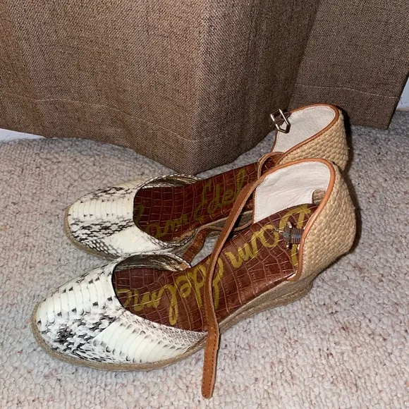 Sam Edelman Snakeskin Wedges Cute Comfy Luxury Espadrille Trendy Summer Spring