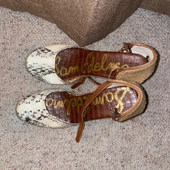Sam Edelman Snakeskin Wedges Cute Comfy Luxury Espadrille Trendy Summer Spring
